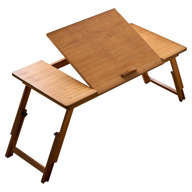 Desk Setup Maker - Folding Laptop Table Bamboo Adjustable Minimalism