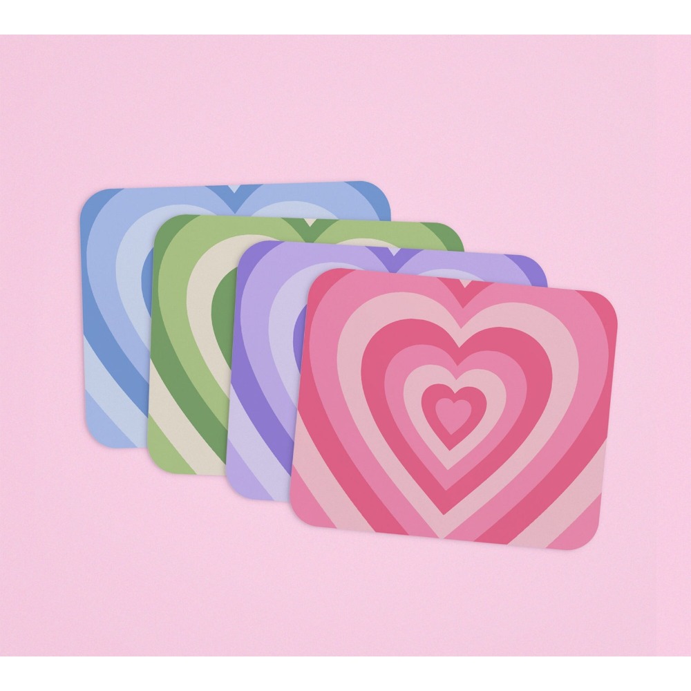 Y2K Desk Setup - Retro Heart Mouse Pad | aesthetic