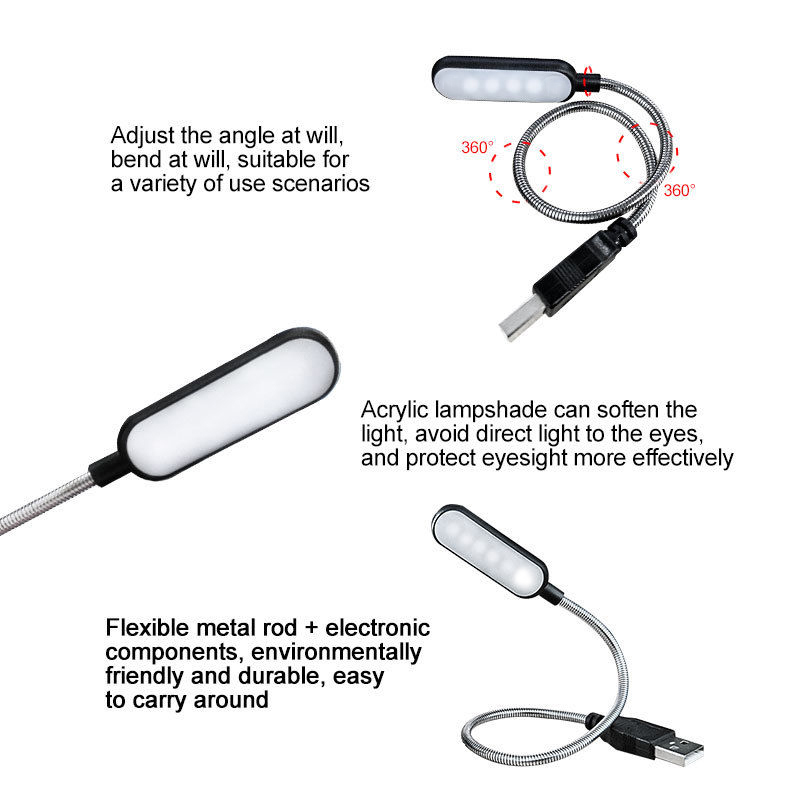 Mini 4 LED Book Lamp Portable  - Desk Setup Maker review and price