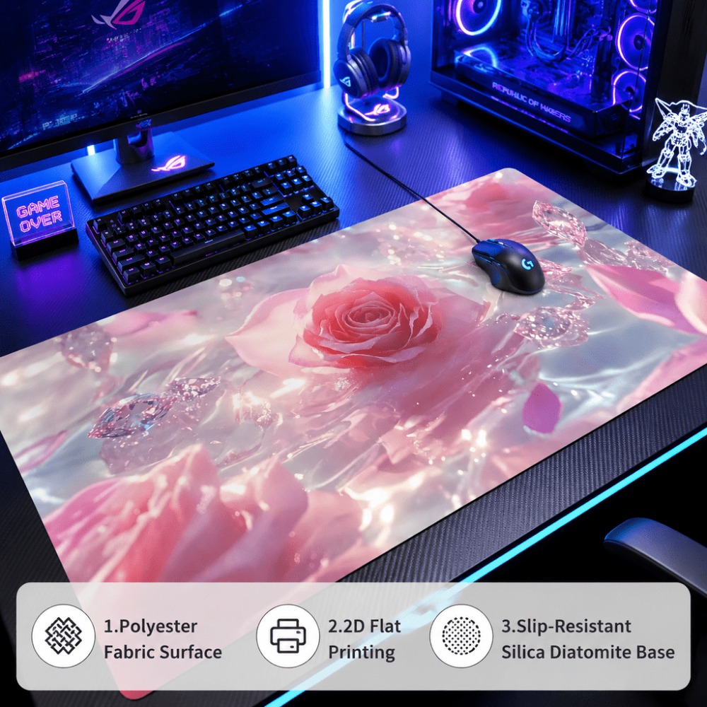 Original pink rose watermark.  - Desk Setup Simple review and price