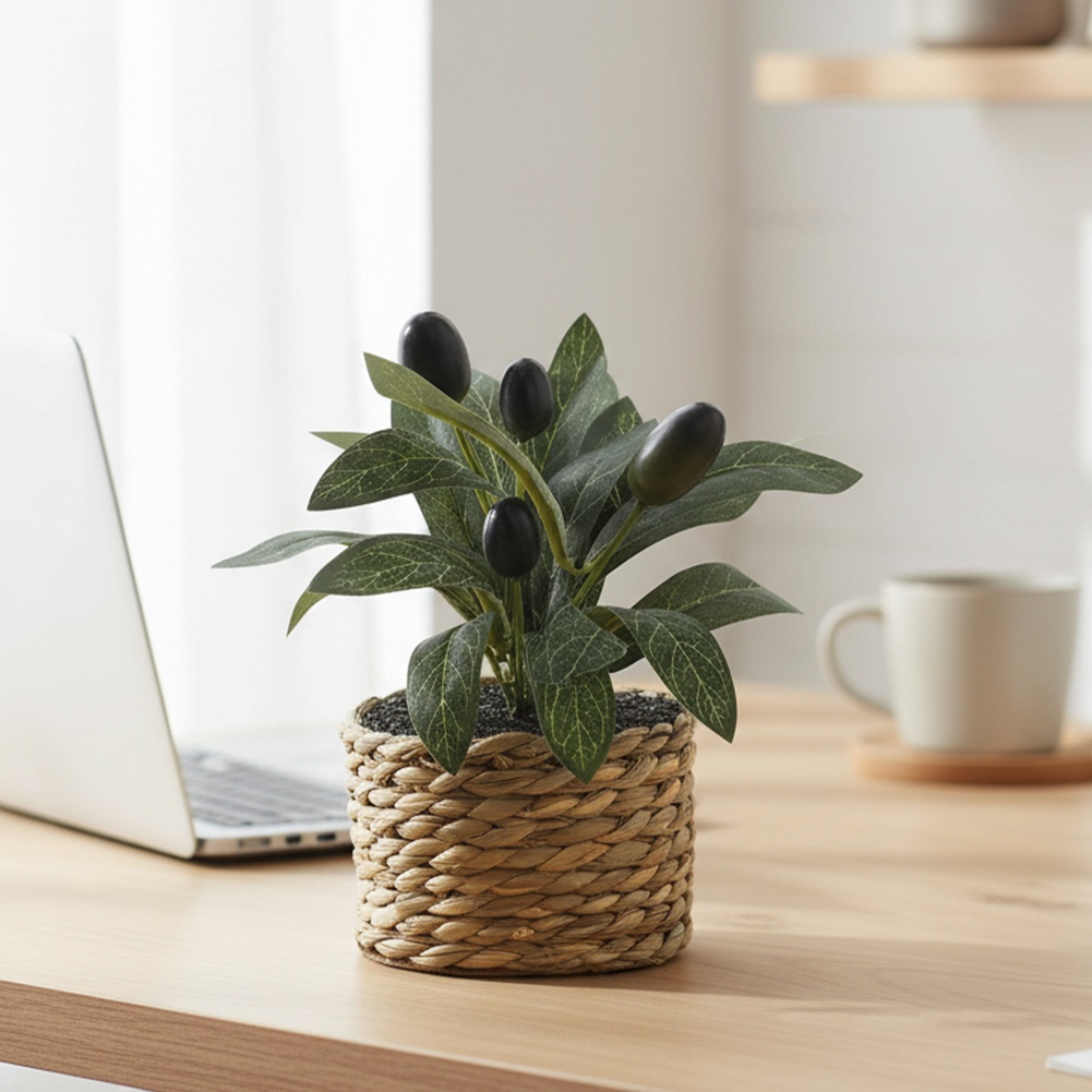 Artificial Olive Tree Potted P - Desk Setup Shelf review and price