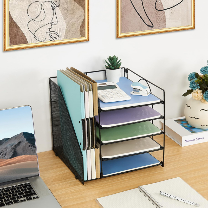 5Layer Paper File Rack Office  - Desk Setup Design review and price