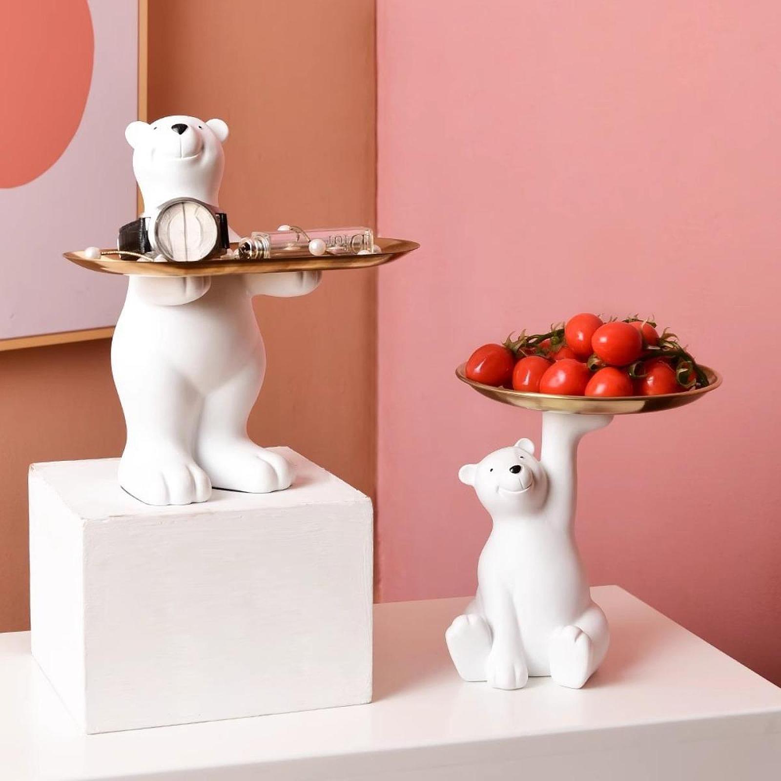 Bear Figurine Desk Storage Tra - Desk Setup Shelf review and price