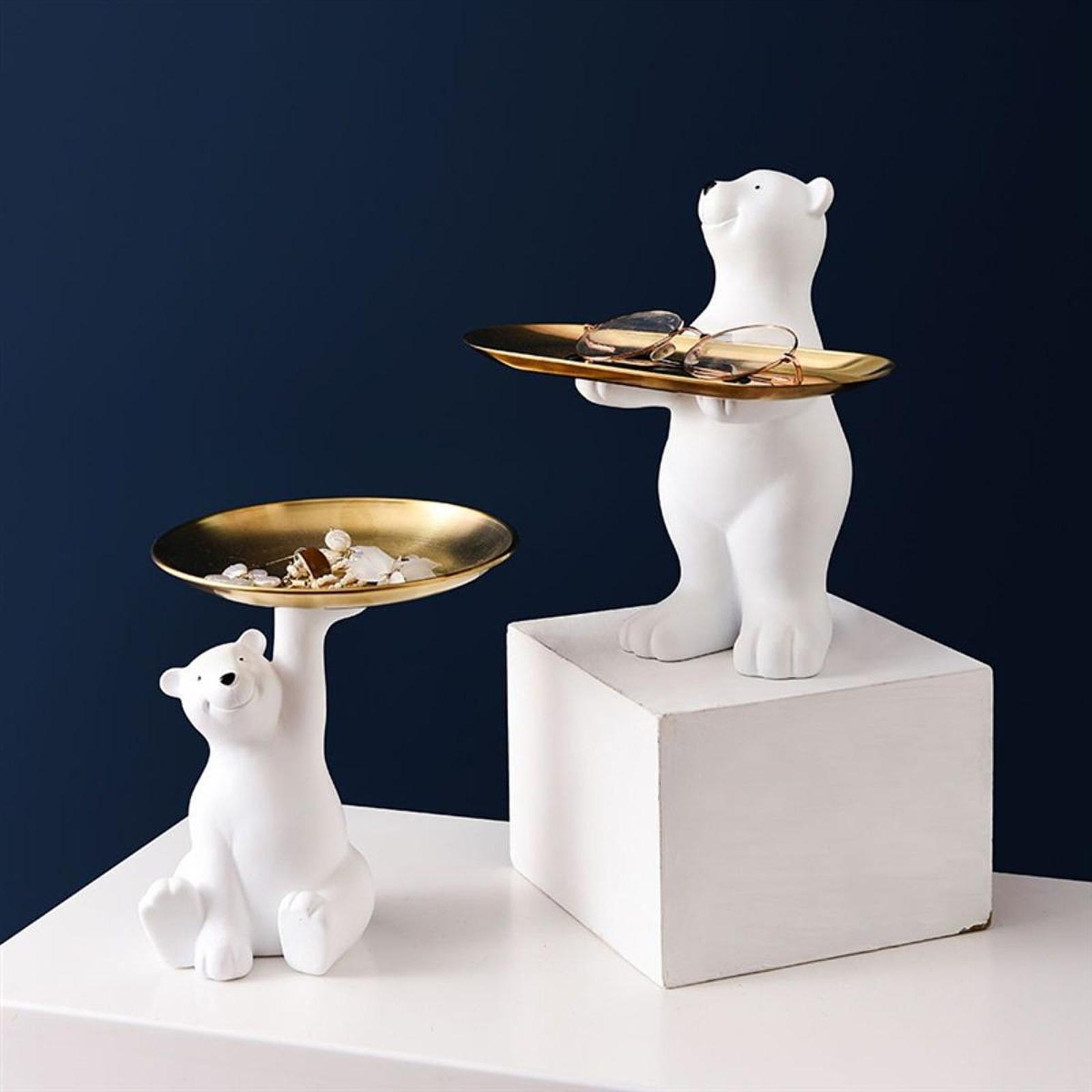 Bear Figurine Desk Storage Tra - Desk Setup Shelf review and price