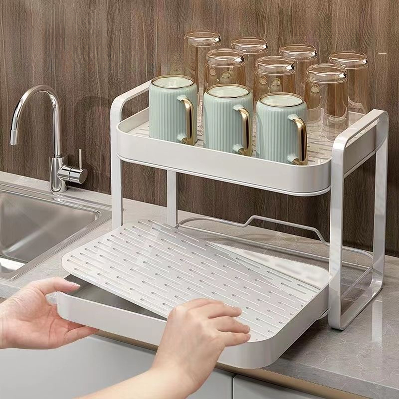 2 Tier Cup Organizer Rack Mug  - Desk Setup Shelf review and price
