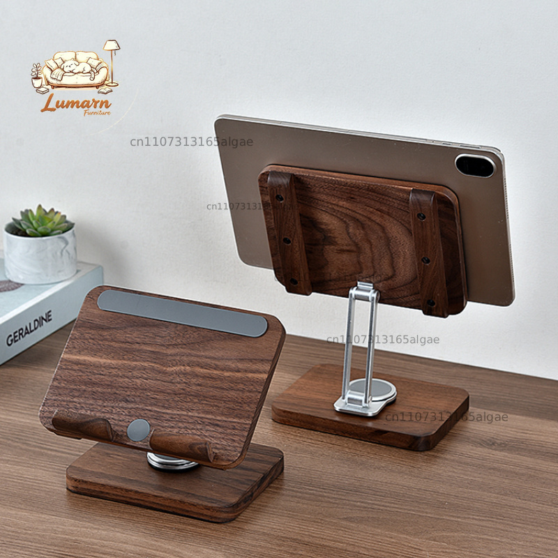 Black Walnut iPad Stand with 3 - Desk Setup With Ipad review and price