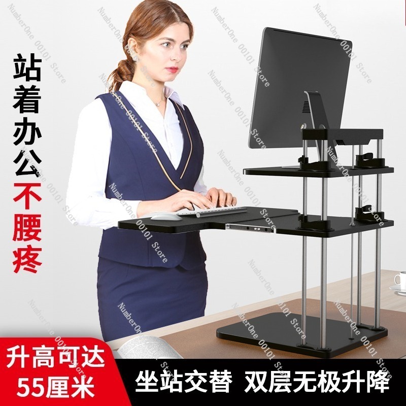 Height-Adjustable Standing Des - Desk Setup Laptop And Monitor review and price