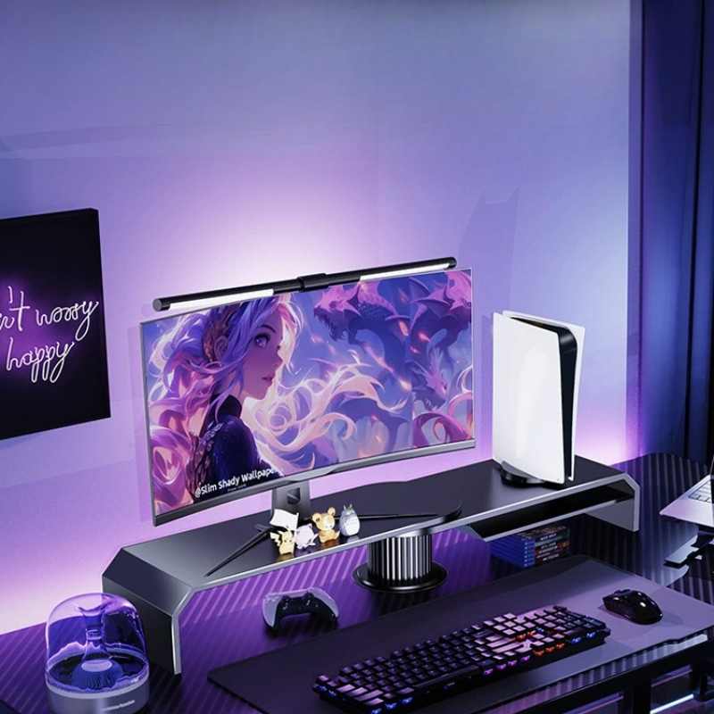 Gaming Dual Monitor Stand Offi - Desk Setup Laptop And Monitor review and price
