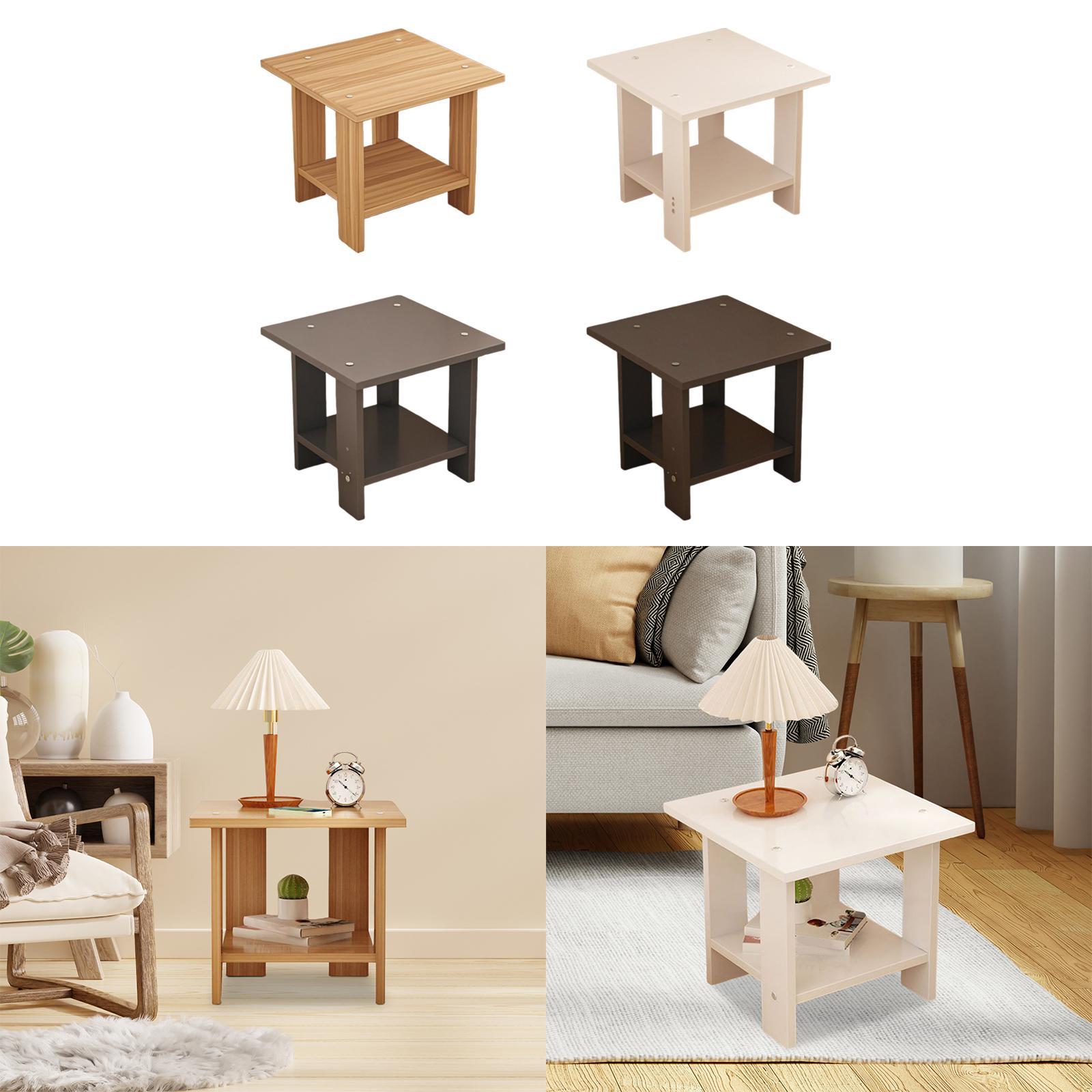 Wooden Double Layers Side Tabl - Desk Setup Maker review and price