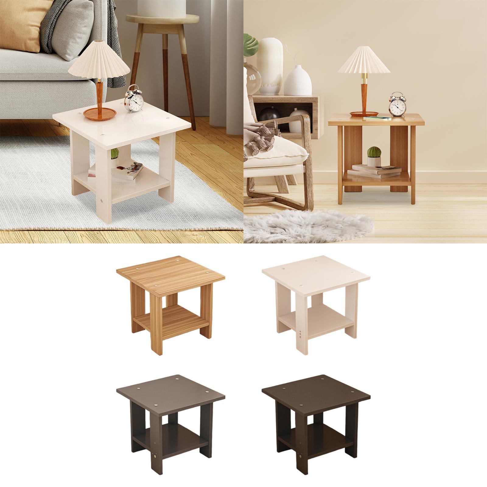 Wooden Double Layers Side Tabl - Desk Setup Maker review and price