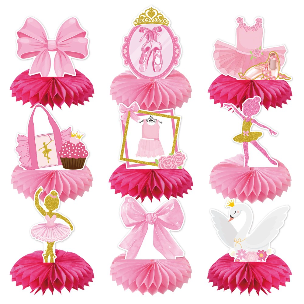 9Pcs Pink Bow Ballet Theme Des - Desk Setup Background review and price