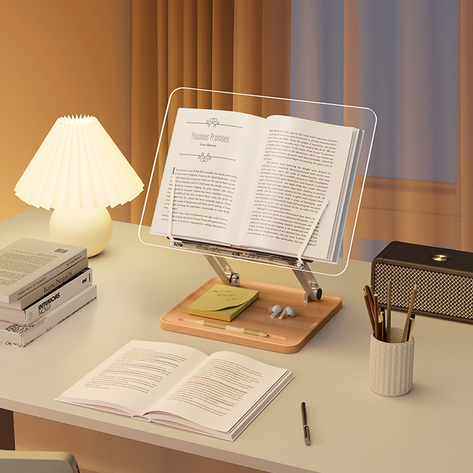 Wooden Reading Stand with Ligh - Desk Setup Wood review and price