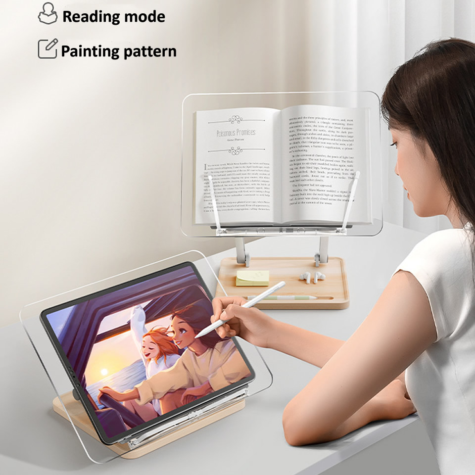 Wooden Reading Stand with Ligh - Desk Setup Wood review and price