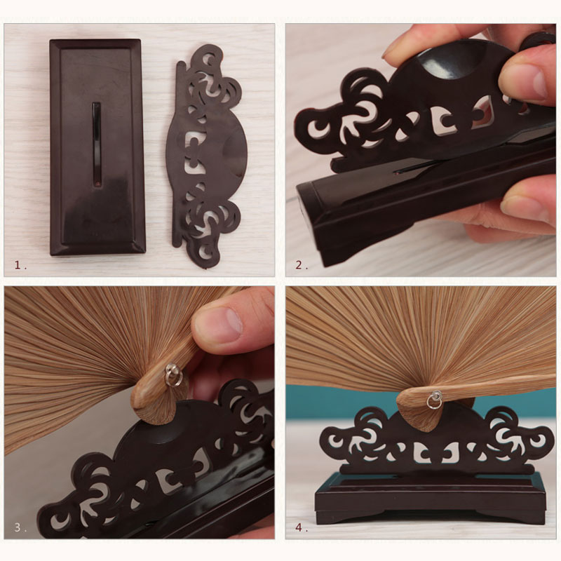 Vintage Art Style Folding Fan  - Desk Setup Wood review and price