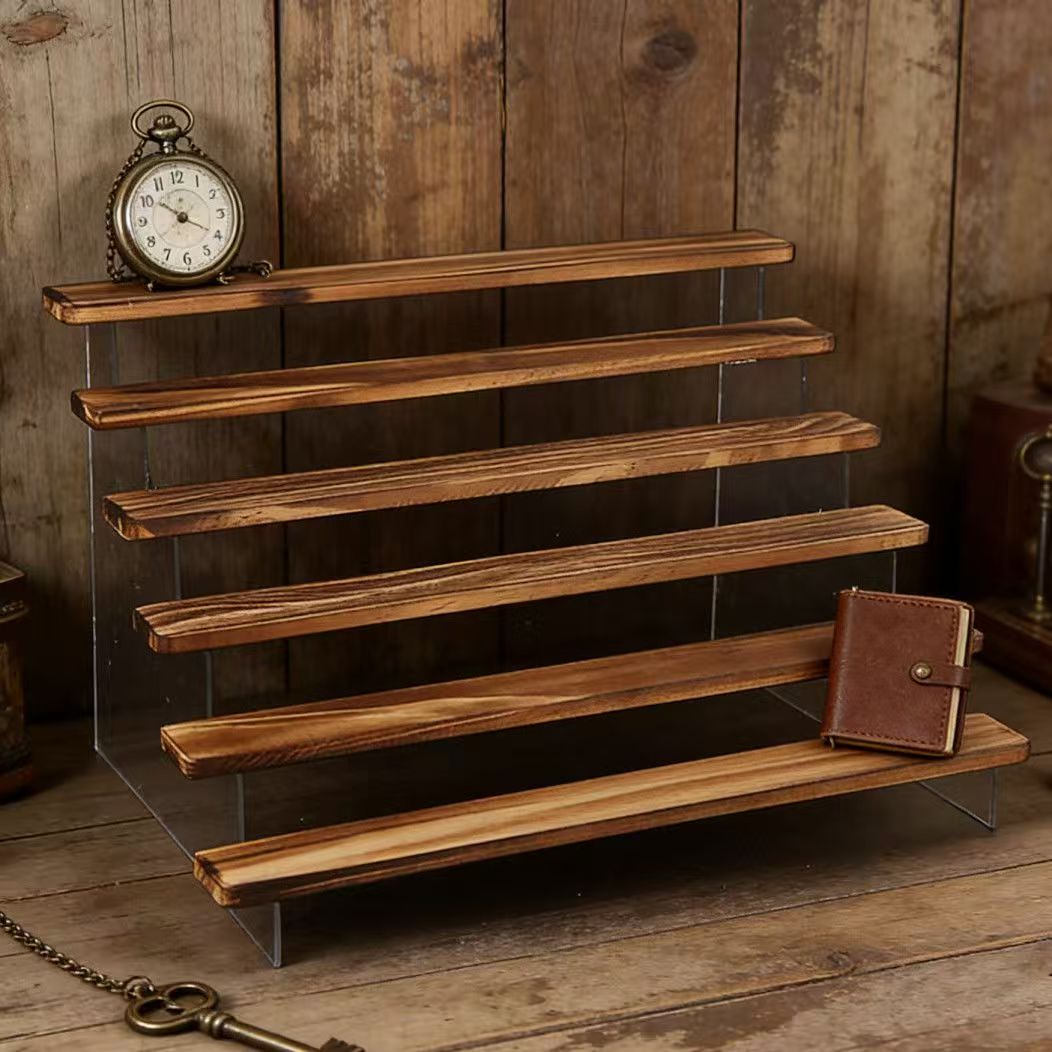 Charred Wooden Step Display St - Desk Setup Shelf review and price