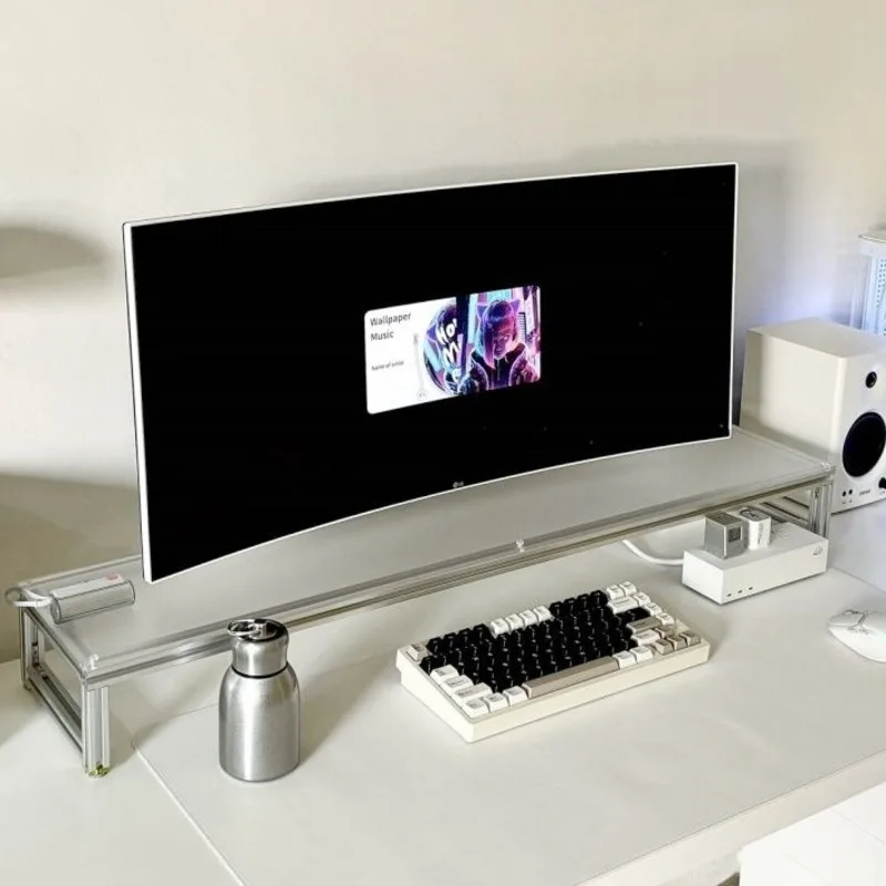 Aluminum Monitor Stand Acrylic - Desk Setup Laptop And Monitor review and price
