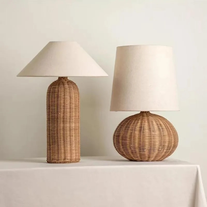 Wabi-sabi Vintage Rattan Table - Desk Setup Japan review and price