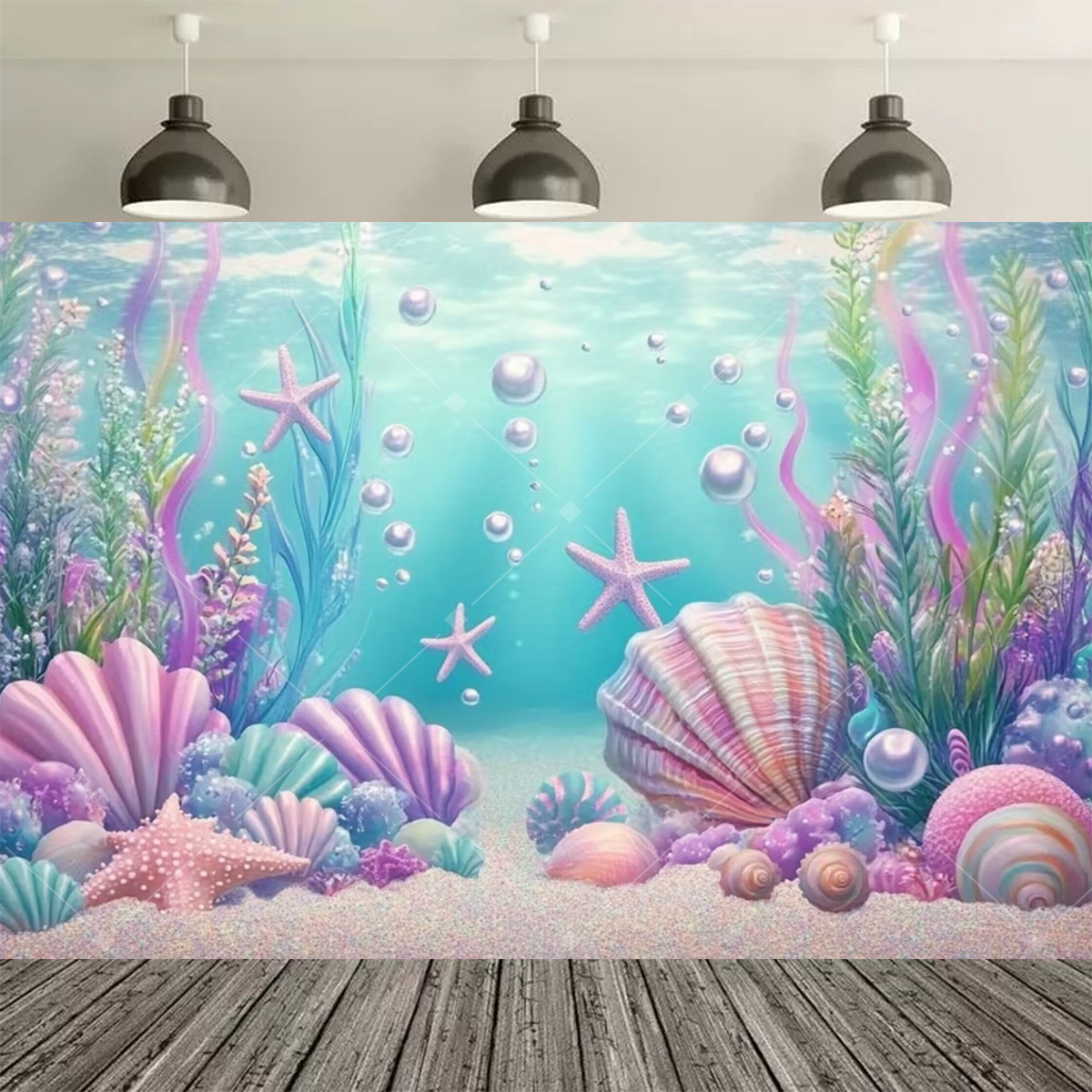 Underwater World Mermaid Birth - Desk Setup Background review and price