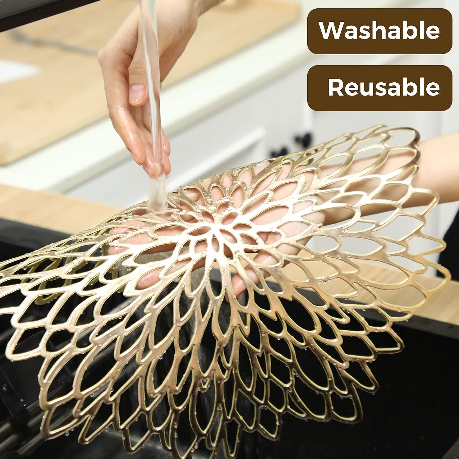 Set of 4 Metallic Placemats Se - Desk Setup Design review and price