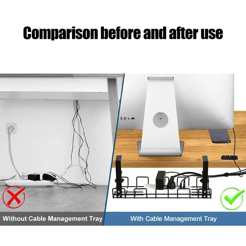 Cable Management Box Under Des - Desk Setup Shelf review and price