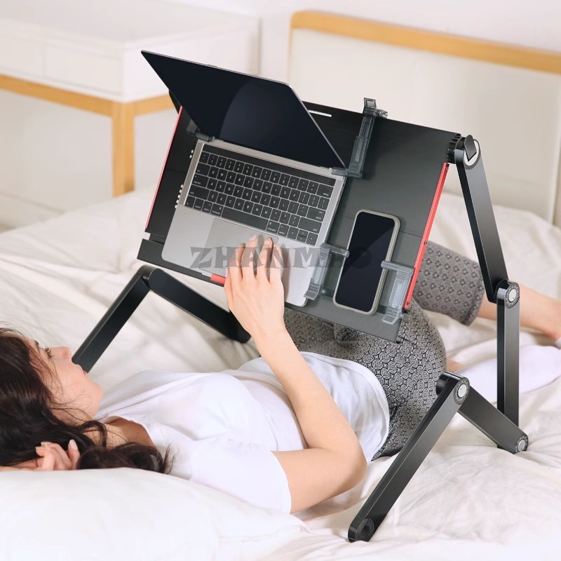 Lying Flat on The Bed, Laptop  - Desk Setup Maker review and price